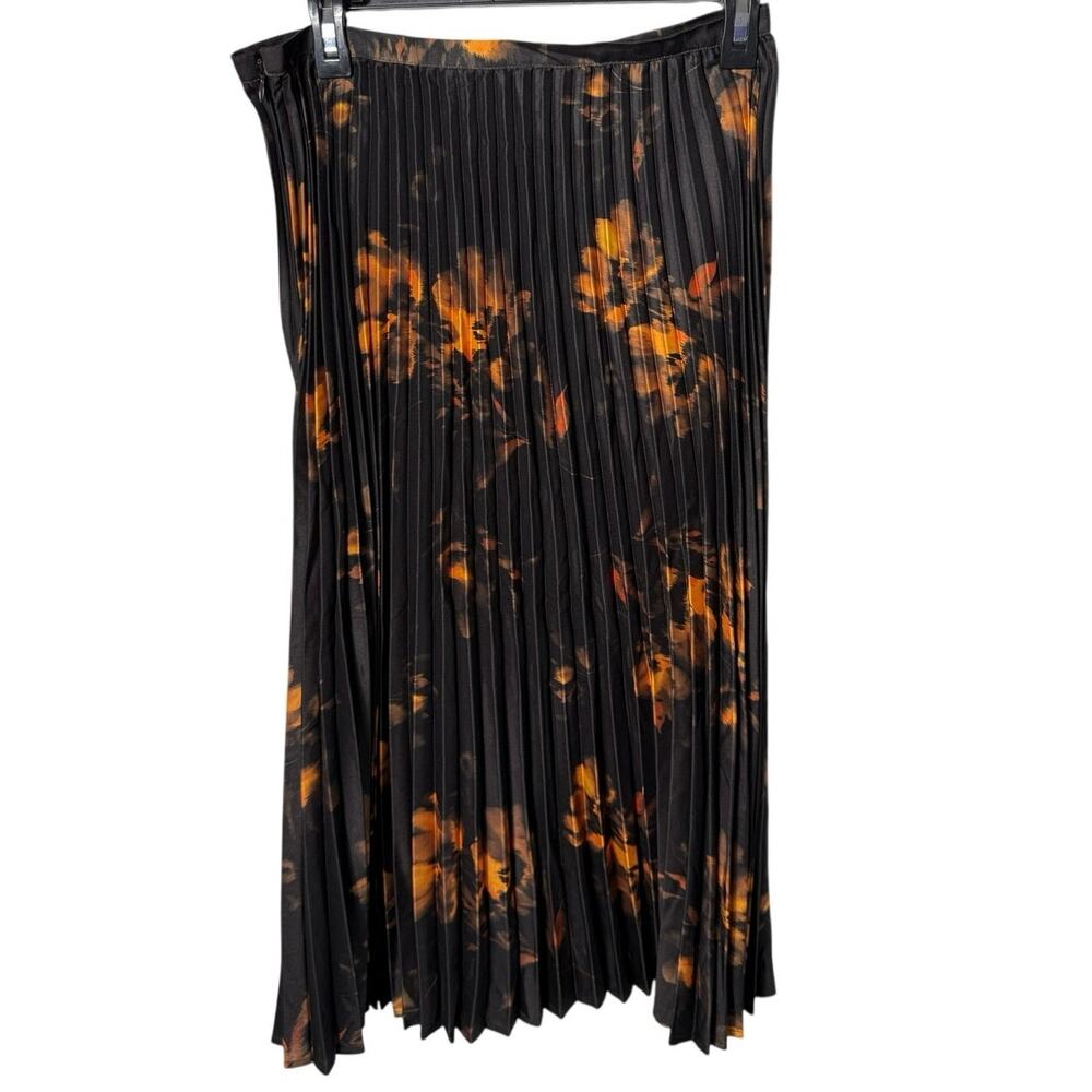 NWT $100 Banana Republic 8 Pleated Dark Floral MIDI Skirt Twee Career Old Money - Picture 2 of 8